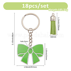 18Pcs Acrylic & Tassel Bowknot Keychain&nbsp;KEYC-FH00067