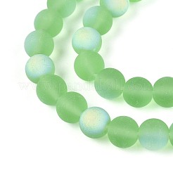 Frosted Transparent Glass Beads Strands&nbsp;GLAA-T032-T8mm-MBB17