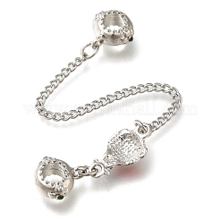 Rack Plating Alloy Enamel European Beads with Safety Chains&nbsp;PALLOY-A009-01P