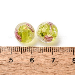 Luminous Handmade Glod Sand Lampwork Beads Strands&nbsp;LAMP-B028-03M-10mm
