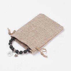 Natural Lava Rock Stretch Bracelets&nbsp;BJEW-JB03772-01