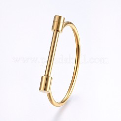 Ion Plating(IP) 304 Stainless Steel Bangles&nbsp;BJEW-P222-14G