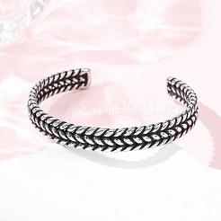 Retro 316 Surgical Stainless Steel Cuff Bangles&nbsp;BJEW-C142-14A-AS