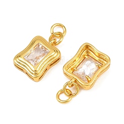 Brass Micro Pave Cubic Zirconia Pendants&nbsp;KK-H263-02G-02