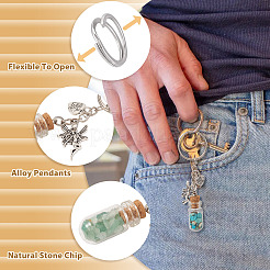 14Pcs 7 Styles Glass Wish Bottle Keychains&nbsp;KEYC-TADJ00010