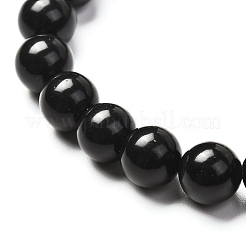 Energy Natural Black Stone Stretch Bracelets Set for Men Women&nbsp;BJEW-JB06722