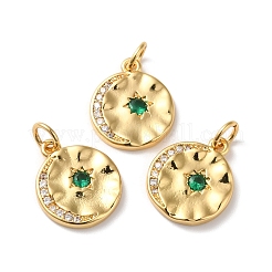 Rack Plating Brass Micro Pave Cubic Zirconia Pendants&nbsp;KK-D074-25G