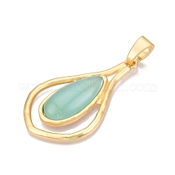 Teardrop Rack Plating Alloy Pave Resin Big Pendants&nbsp;FIND-N005-46G