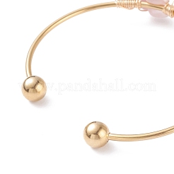 Natural Crystal & Mixed Stone Beads Wrap Cuff Bangle&nbsp;BJEW-JB07262
