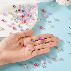 80Pcs 8 Style Transparent Acrylic Pendants&nbsp;PALLOY-TAC0201