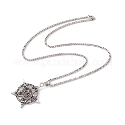 Alloy Star with Skull Pendant Necklace with 201 Stainless Steel Chains for Men Women&nbsp;NJEW-E016-14AS
