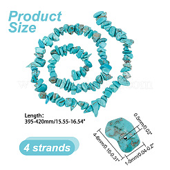 4 Strands Natural Dyed Howlite Chip Beads Strands&nbsp;G-AR0005-52
