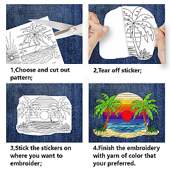 4 Sheets 11.6x8.2 Inch Stick and Stitch Embroidery Patterns&nbsp;DIY-WH0455-324