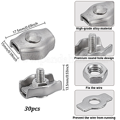 30Pcs 304 Stainless Steel Wire Rope Cable Clip Clamp&nbsp;STAS-GA0002-04