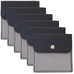 6Pcs PU Leather Jewelry Storage Bags with Iron Button&nbsp;ABAG-CL0001-22B