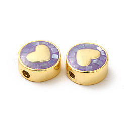 Rack Plating Brass Enamel Beads&nbsp;ENAM-D044-02G
