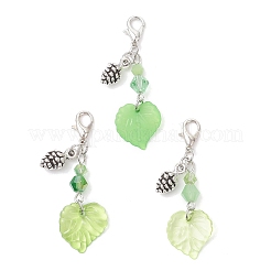 3Pcs Acrylic Leaf Pendant Decorations&nbsp;HJEW-JM04284