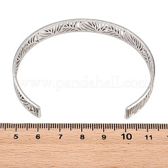 Hollow 304 Stainless Steel Open Cuff Bangles for Women&nbsp;BJEW-F547-01P