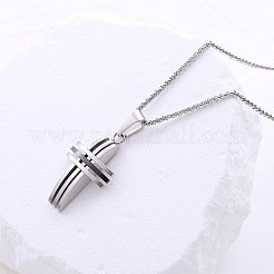 Religion 304 Stainless Steel Cross Pendant Necklaces for Couples&nbsp;IT2417