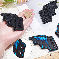 2 Pairs 2 Styles Halloween Imitation Leather Shoe Buckle for DIY Shoe Accessory&nbsp;AJEW-GF0011-82B