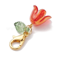 Lily Acrylic Pendant Decorations&nbsp;HJEW-JM01890-02