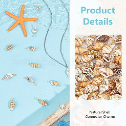 100Pcs 2 Colors Natural Shell Connector Charms&nbsp;PALLOY-AB00235