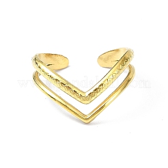Ion Plating(IP) 304 Stainless Steel Heart Open Cuff Ring&nbsp;RJEW-L109-052G