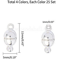 Brass Magnetic Clasps with Loops&nbsp;KK-PH0035-11
