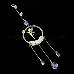 Glass & Acrylic Suncatcher with Brass Cable Chains & 201 Stainless Steel Pendants&nbsp;HJEW-JM04987-02