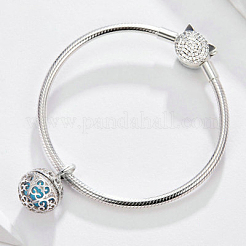 Anti-Tarnish Rhodium Plated 925 Sterling Silver European Dangle Charms&nbsp;STER-FF0013-03