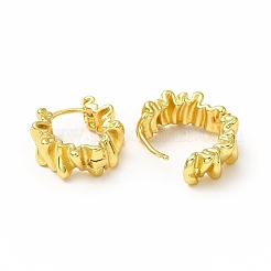 Rack Plating Brass Leaf Hoop Earrings for Women&nbsp;EJEW-H093-07G