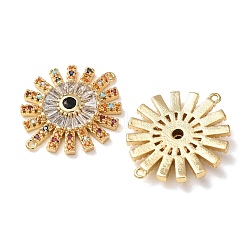 Brass Micro Pave Colorful Cubic Zirconia Connector Charms&nbsp;CU-CBA4579-05G-A