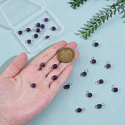 24Pcs Natural Amethyst Pendants&nbsp;PALLOY-PH01916