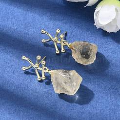 Brass Nuggets Dangle Stud Earrings&nbsp;EJEW-D345-01G