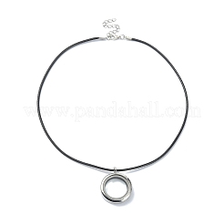 Blank Alloy Photo Frame Living Memory Floating Locket Pendants with Imitation Leather Cord Necklaces&nbsp;NJEW-JN04517