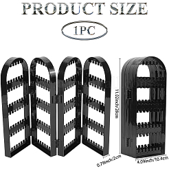 PS Plastic Earring Display Folding Screen Stands with 4 Folding Panels&nbsp;ODIS-WH0043-142A-01