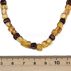 Natural Amber Beaded Necklaces&nbsp;NJEW-L466-01