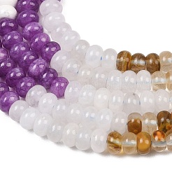 Watermelon Stone Glass & Natural Howlite & Polychrome Jasper & Dyed White Jade & White Jade Beads Strands&nbsp;G-Z135-C15