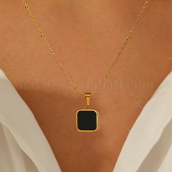 Natural Shell Square Pendant Necklace&nbsp;EH4295-2