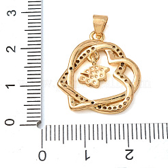 Brass Micro Pave Cubic Zirconia Pendants&nbsp;KK-CBA0009-10G-D