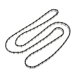 2MM 201 Stainless Steel Column Ball Chain Necklaces&nbsp;NJEW-C097-01B