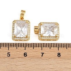 Brass Micro Pave Cubic Zirconia Pendants&nbsp;KK-K393-02G