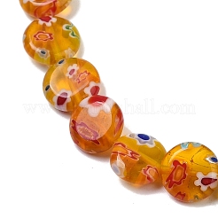 Handmade Millefiori Lampwork Beads Strands&nbsp;LAMP-G166-17B-06