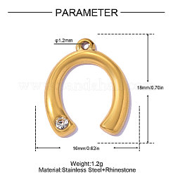 304 Stainless Steel Rhinestone Pendants&nbsp;STAS-OY016-43G