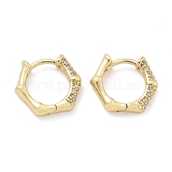 Pentagon Brass Micro Pave Clear Cubic Zirconia Hoop Earrings&nbsp;EJEW-Z102-04G