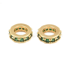 Brass Micro Pave Cubic Zirconia European Beads&nbsp;CU-CBAB99C-04G-02