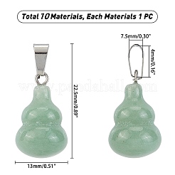 10Pcs 10 Style Gemstone Pendants&nbsp;G-PH0001-37
