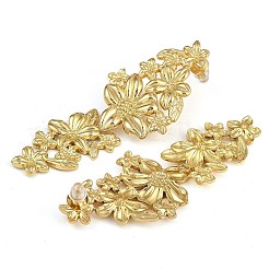 304 Stainless Steel Flower Stud Earrings&nbsp;EJEW-K294-03G