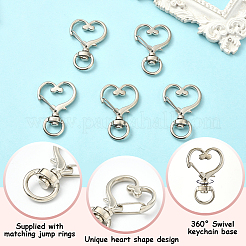 40Pcs Heart Zinc Alloy Swivel Lobster Clasps&nbsp;FIND-SP0001-20G