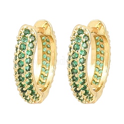 Brass Cubic Zirconia Hoop Earrings&nbsp;EJEW-A156-05G-02